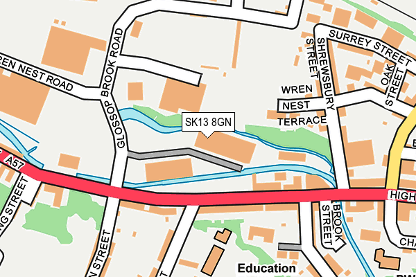 SK13 8GN map - OS OpenMap – Local (Ordnance Survey)