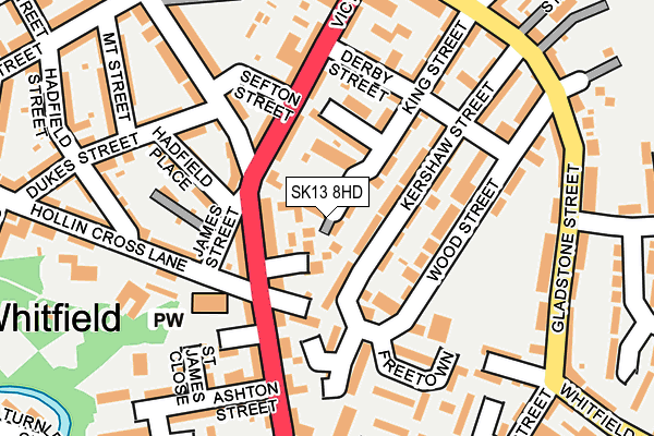 SK13 8HD map - OS OpenMap – Local (Ordnance Survey)