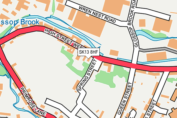 SK13 8HF map - OS OpenMap – Local (Ordnance Survey)