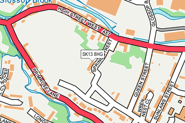 SK13 8HG map - OS OpenMap – Local (Ordnance Survey)