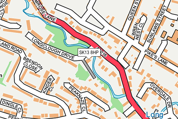 SK13 8HP map - OS OpenMap – Local (Ordnance Survey)