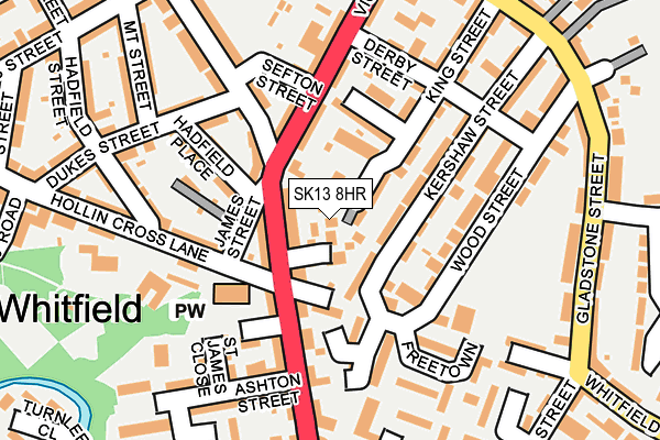 SK13 8HR map - OS OpenMap – Local (Ordnance Survey)