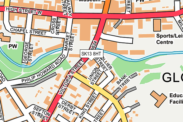 SK13 8HT map - OS OpenMap – Local (Ordnance Survey)