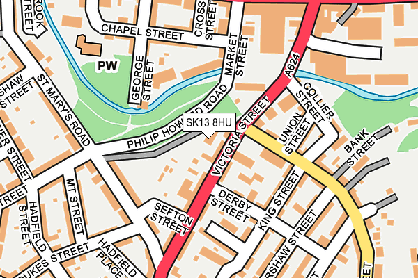 SK13 8HU map - OS OpenMap – Local (Ordnance Survey)