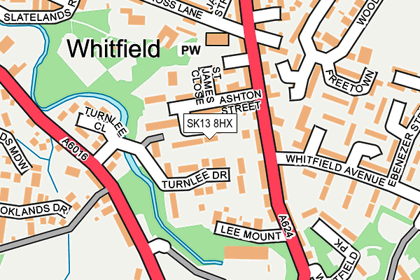 SK13 8HX map - OS OpenMap – Local (Ordnance Survey)