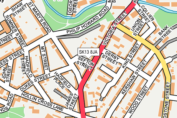 SK13 8JA map - OS OpenMap – Local (Ordnance Survey)