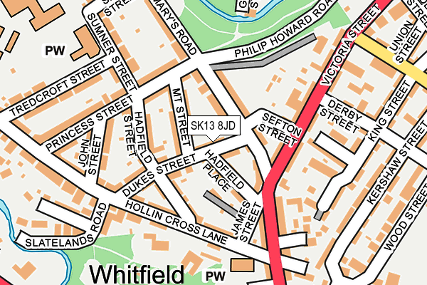 SK13 8JD map - OS OpenMap – Local (Ordnance Survey)