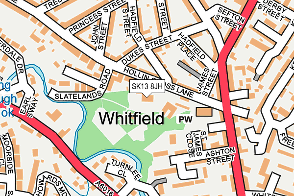 SK13 8JH map - OS OpenMap – Local (Ordnance Survey)