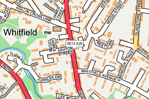 SK13 8JN map - OS OpenMap – Local (Ordnance Survey)