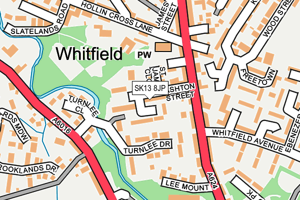 SK13 8JP map - OS OpenMap – Local (Ordnance Survey)