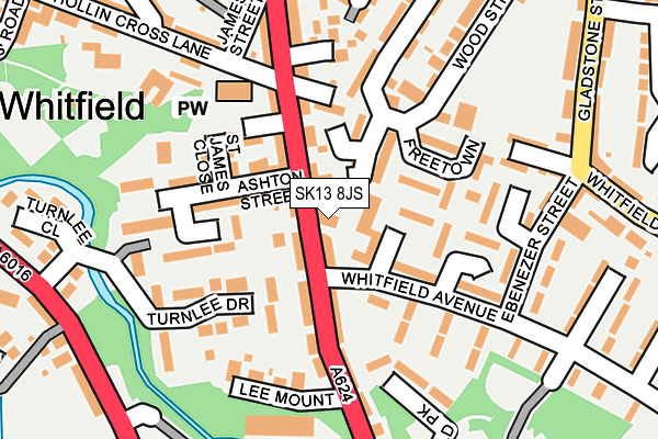 SK13 8JS map - OS OpenMap – Local (Ordnance Survey)