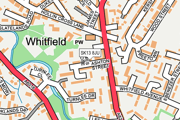 SK13 8JU map - OS OpenMap – Local (Ordnance Survey)