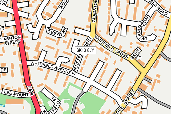 SK13 8JY map - OS OpenMap – Local (Ordnance Survey)