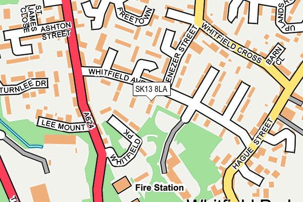 SK13 8LA map - OS OpenMap – Local (Ordnance Survey)