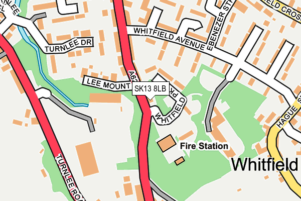 SK13 8LB map - OS OpenMap – Local (Ordnance Survey)