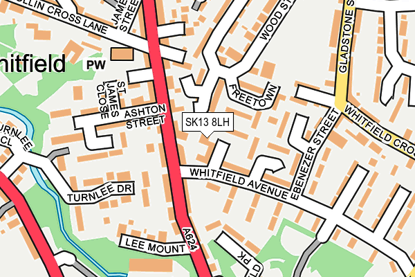 SK13 8LH map - OS OpenMap – Local (Ordnance Survey)