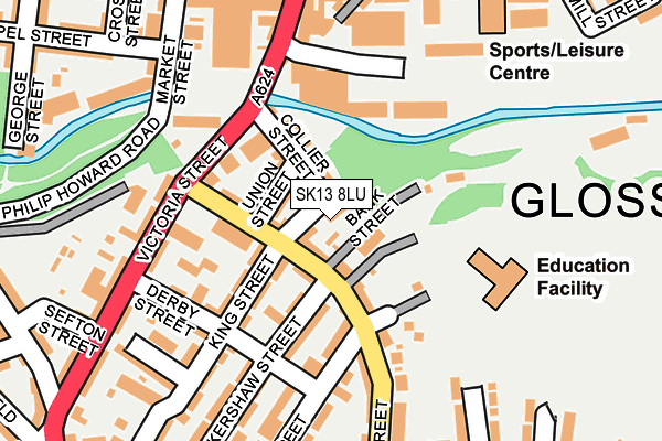 Map of KINGSTON HOUSE MANAGEMENT (GLOSSOP) LIMITED at local scale