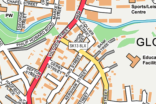 SK13 8LX map - OS OpenMap – Local (Ordnance Survey)
