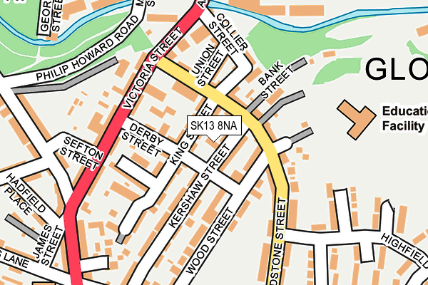 SK13 8NA map - OS OpenMap – Local (Ordnance Survey)
