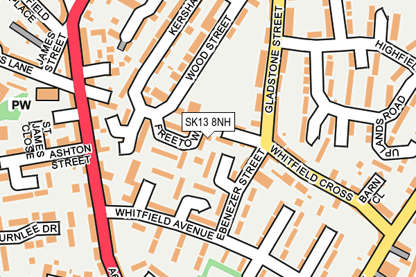 SK13 8NH map - OS OpenMap – Local (Ordnance Survey)