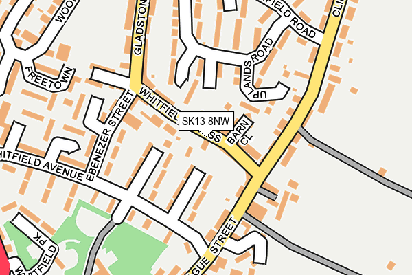 SK13 8NW map - OS OpenMap – Local (Ordnance Survey)