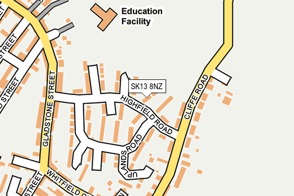 SK13 8NZ map - OS OpenMap – Local (Ordnance Survey)
