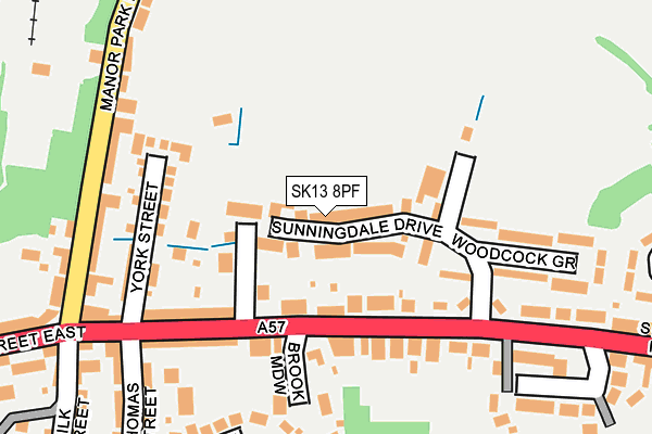 SK13 8PF map - OS OpenMap – Local (Ordnance Survey)