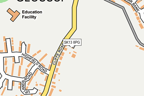 SK13 8PG map - OS OpenMap – Local (Ordnance Survey)