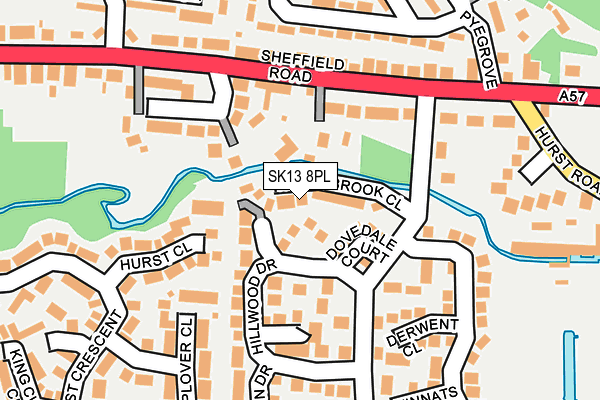SK13 8PL map - OS OpenMap – Local (Ordnance Survey)