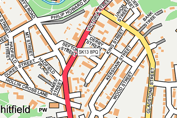 SK13 8PQ map - OS OpenMap – Local (Ordnance Survey)