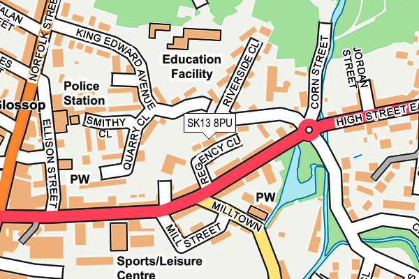 SK13 8PU map - OS OpenMap – Local (Ordnance Survey)