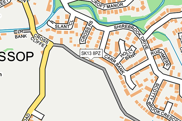 SK13 8PZ map - OS OpenMap – Local (Ordnance Survey)