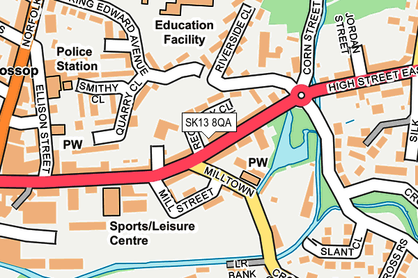 SK13 8QA map - OS OpenMap – Local (Ordnance Survey)