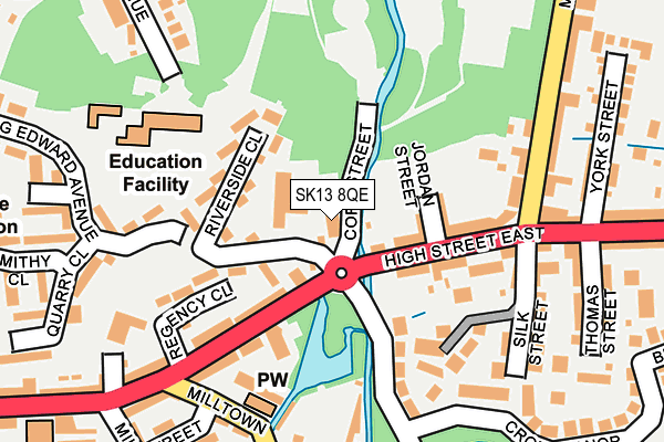 SK13 8QE map - OS OpenMap – Local (Ordnance Survey)