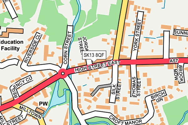 SK13 8QF map - OS OpenMap – Local (Ordnance Survey)