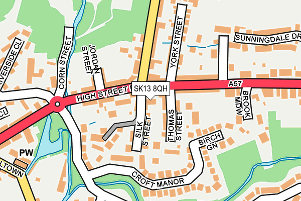 SK13 8QH map - OS OpenMap – Local (Ordnance Survey)