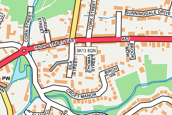 SK13 8QN map - OS OpenMap – Local (Ordnance Survey)