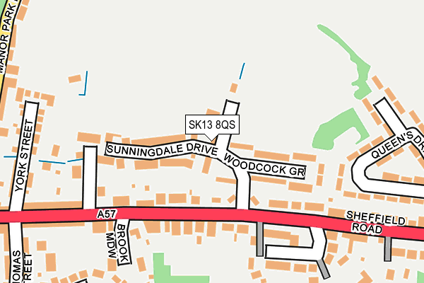 SK13 8QS map - OS OpenMap – Local (Ordnance Survey)