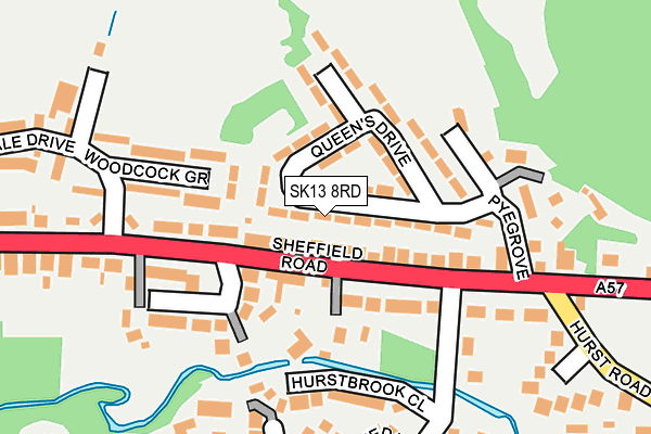 SK13 8RD map - OS OpenMap – Local (Ordnance Survey)