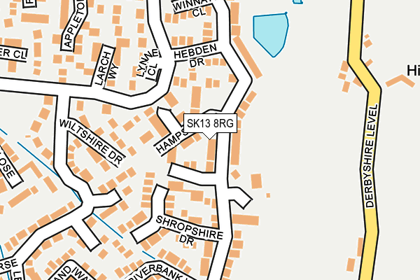 SK13 8RG map - OS OpenMap – Local (Ordnance Survey)