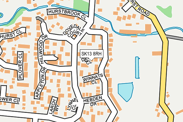 SK13 8RH map - OS OpenMap – Local (Ordnance Survey)