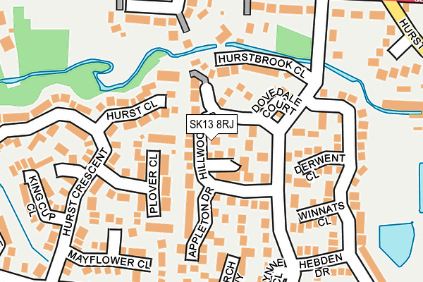 SK13 8RJ map - OS OpenMap – Local (Ordnance Survey)