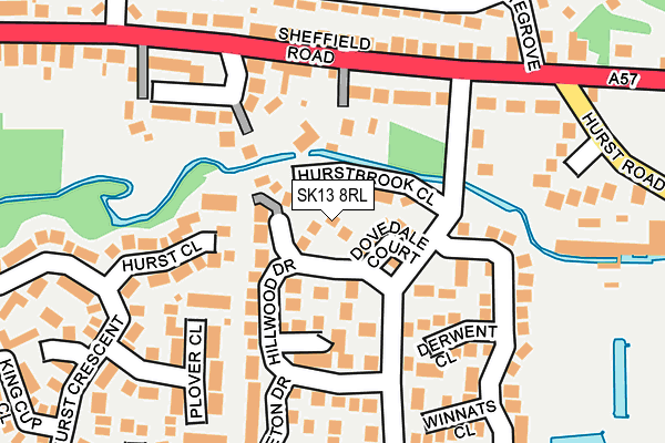 SK13 8RL map - OS OpenMap – Local (Ordnance Survey)