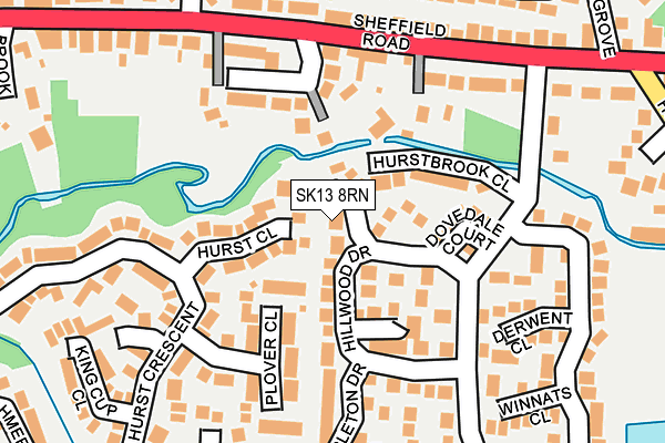 SK13 8RN map - OS OpenMap – Local (Ordnance Survey)