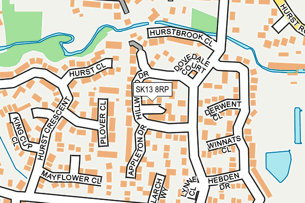 SK13 8RP map - OS OpenMap – Local (Ordnance Survey)