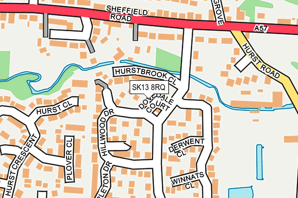 SK13 8RQ map - OS OpenMap – Local (Ordnance Survey)