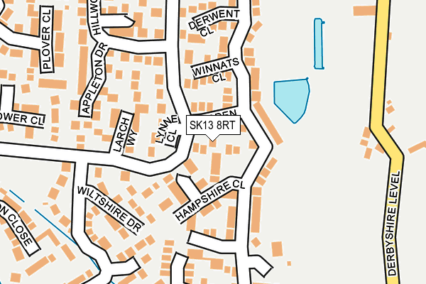 SK13 8RT map - OS OpenMap – Local (Ordnance Survey)