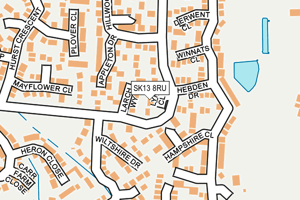 SK13 8RU map - OS OpenMap – Local (Ordnance Survey)