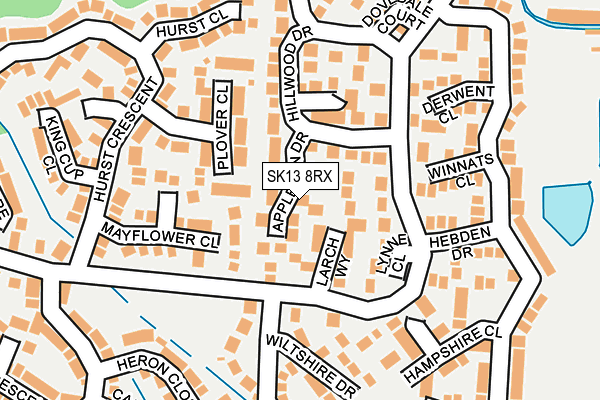 SK13 8RX map - OS OpenMap – Local (Ordnance Survey)