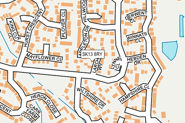 SK13 8RY map - OS OpenMap – Local (Ordnance Survey)